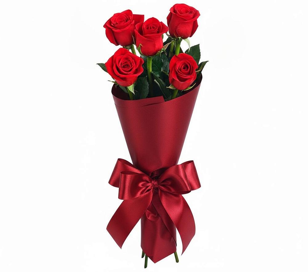 Букет 5 Красных роз Эдлесс Лав в Гелдагане