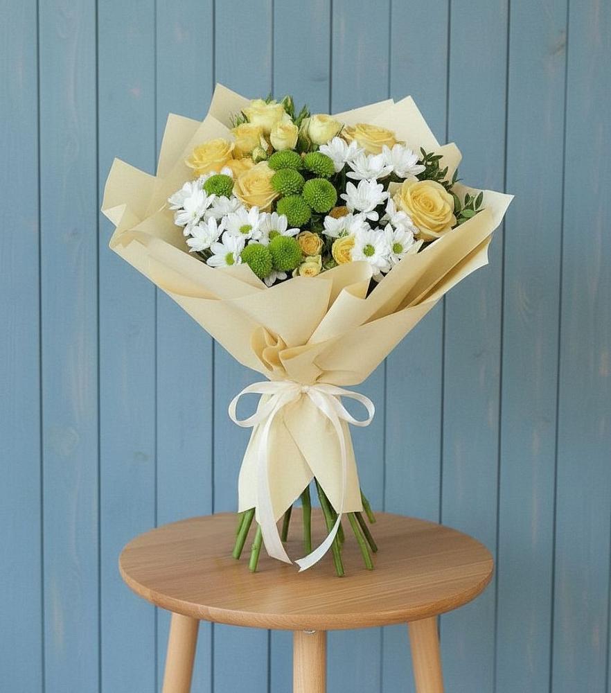 Букет цветов из: Хризантемы и Розы в Гелдагане