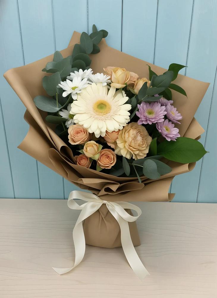 Букет цветов из: Герберы и Хризантемы в Гелдагане