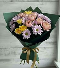 Букет цветов из:  Хризантемы и Розы в Гелдагане