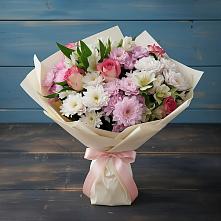 Букет цветов из:  Хризантемы, Альстромерии и Розы в Гелдагане