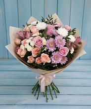 Букет цветов из:  Хризантемы, Розы и Альстромерии в Гелдагане